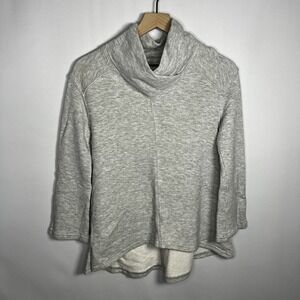 Southcott‎ Sweater Women Size 0 Gray Criss Cross Cowl Neck 3/4 Sleeve Pullover